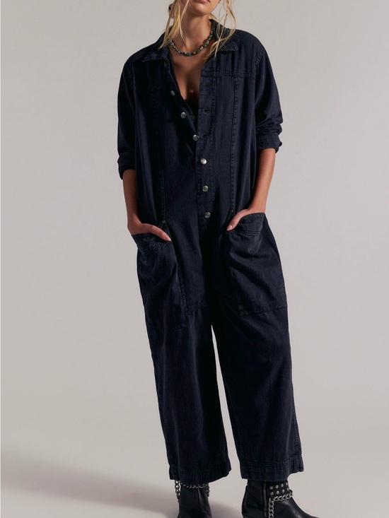 Free People Pants - Free People Rust Brown Button-Up Utility Jumpsuit
